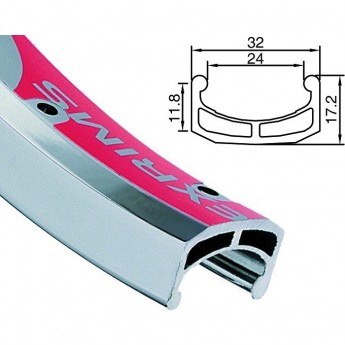 Обод 20" Supra B (Beta) Alexrims 48H двойной серебристый Обод 20" Supra B (Beta) Alexrims 48H двойной серебристый