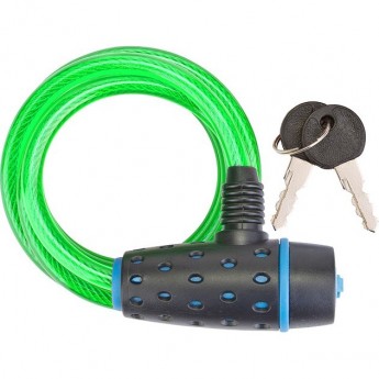 Трос-замок STELS 87318, 8х1800 мм, чёрно-зелёный Трос-замок STELS 87318, 8х1800 мм, чёрно-зелёный